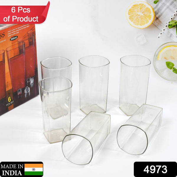 Clear square design plastic glasses