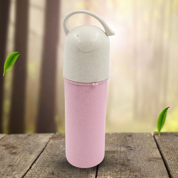 Travel Coffee Cup Portable Water Bottle Wheat Straw Coffee Tea Mug Coffee Mug with Lids & Handle for Coffee Tea Portable for School (300 ML Approx)