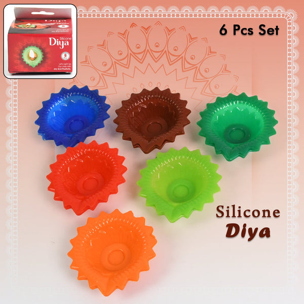 Silicone Diya for Diwali Attractive Design Colourful Diya Combo