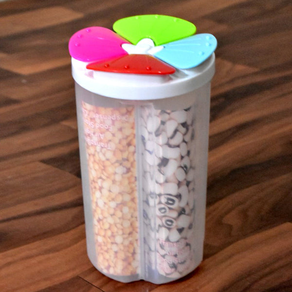 Airtight plastic storage container with 4 sections