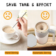 Stirring Coffee Mug | Magnetic Stirring Coffee Cup | Stainless Steel Mug for Milk | Travel Mixing Cup | Self Stirring Coffee Mug, Suitable for Coffee / Milk / Hot Chocolat | Battery Operated ( Battery Not Included)