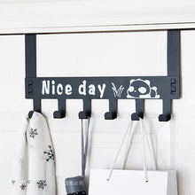 Heavy-Duty Carbon Steel Cartoon Nice Day Over Door Hook Hanger Rack, Towel Hanger, Removable Door Hook, Coat, Scarf, Cloths Hanger (1 pc / 6 Hook)