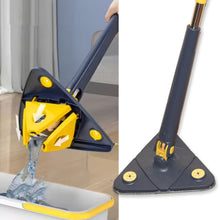 Rotatable Adjustable Triangle Cleaning Mop Triangle Mop with Stainless Steel Long Handle Push-Pull Squeezing Cleaning Mop Dry & Wet Mop for Floor Windows (1 Pc)