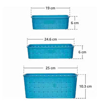 Storage baskets set in sky blue color.