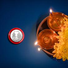 Silver pooja coin with Maa Laxmi and Ganesh Ji design