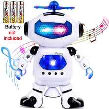 Robot toy with light effects and music.