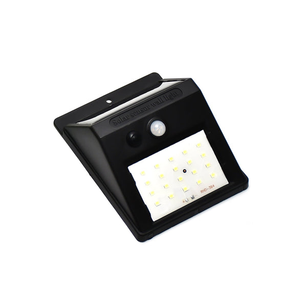 Solar LED security light with motion sensor.