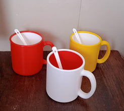 Coffee Mug With Spoon Ceramic Mugs to Gift your Best Friend Tea Mugs Coffee Mugs Microwave Safe. (Mix Colors)