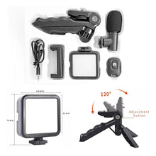 Vlogging kit with phone clip and tripod