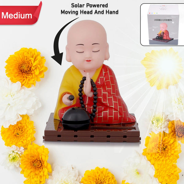 Solar Powered Sitting Buddha Statue,  Moving Head and Hand (1 Pc / Medium)