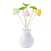 Mushroom-shaped night light with LED and sensor.