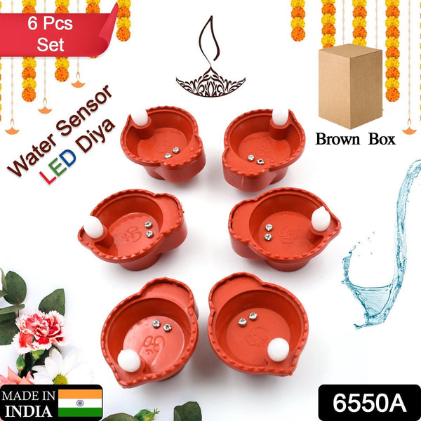 Water Sensor Diyas for Diwali Decoration | Diyas for Home Decoration| Diwali Decoration Items for Home Decor Diyas | Diwali LED Diyas Candle with Water Sensing Technology E-Diya (6Pc Set)