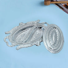 Multi-purpose silver tray for serving snacks and dry fruits