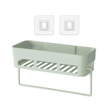 Multi-purpose shelf for kitchen or bathroom, wall-mounted.