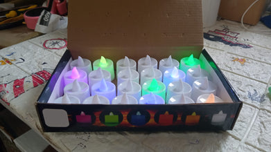 Set of multicolor LED tealights for festive use