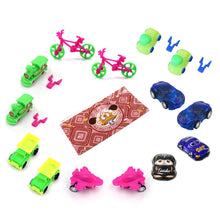 Toy set with friction powered vehicles