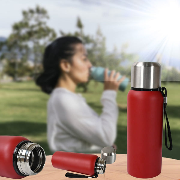 Stainless Steel Water Bottle, Fridge Water Bottle, Stainless Steel Water Bottle Leak Proof, Rust Proof, Cold & Hot Thermos steel Bottle| Leak Proof | Office Bottle | Gym | Home | Kitchen | Hiking | Trekking | Travel Bottle (Approx 600ML)